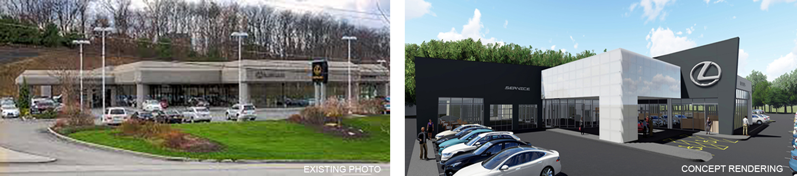 North Hills before and rendering